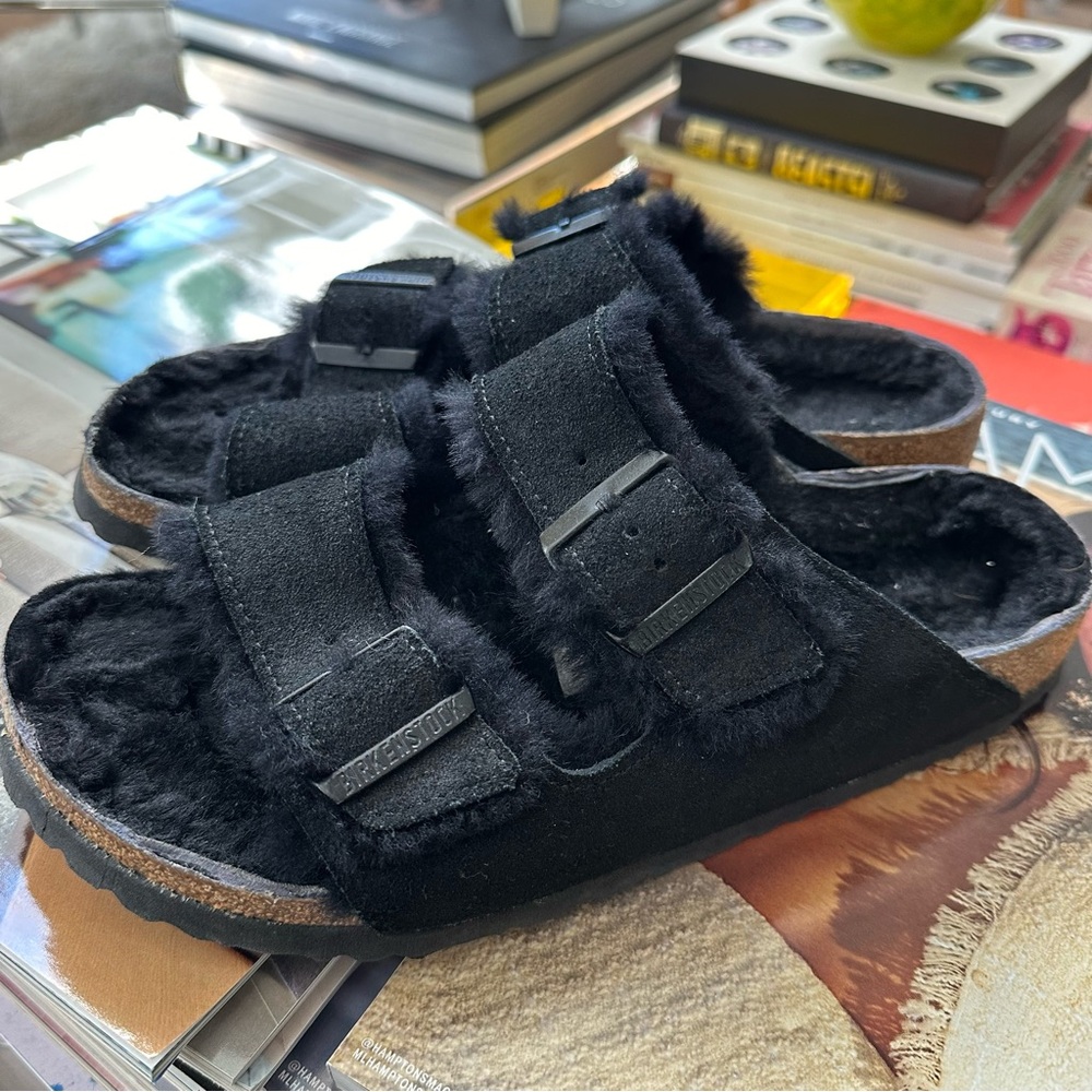 🖤🐑 Birkenstock Sherpa Arizona Black